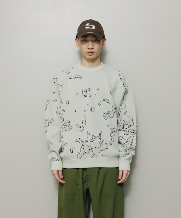 BAL �Х� JACQUARD COTTON CREWNECK SWEATER