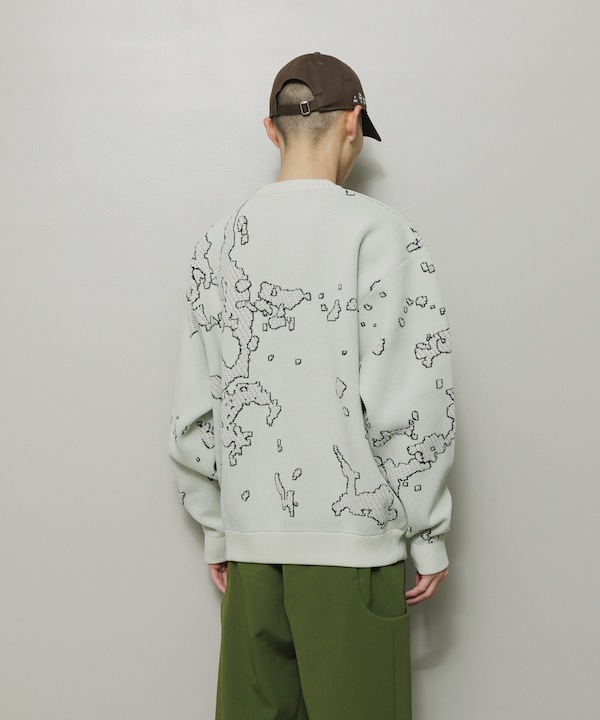 BAL �Х� JACQUARD COTTON CREWNECK SWEATER