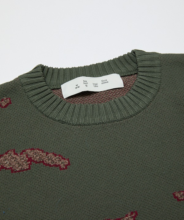 BAL �Х� JACQUARD COTTON CREWNECK SWEATER