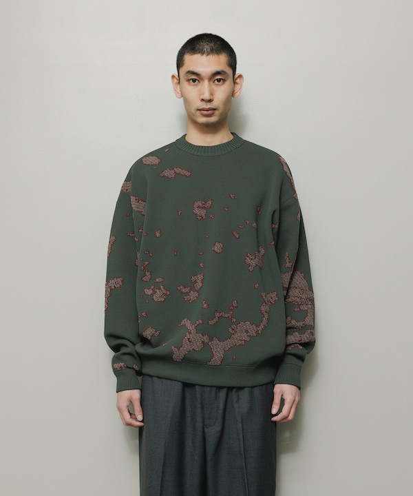 BAL �Х� JACQUARD COTTON CREWNECK SWEATER