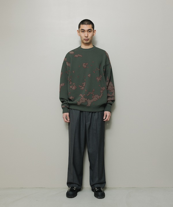BAL �Х� JACQUARD COTTON CREWNECK SWEATER