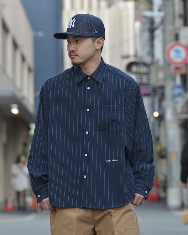 APPLEBUM åץХ Stripe Oversize L/S Shirt