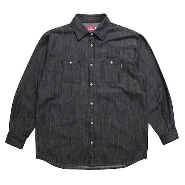 Hellrazor إ쥤 BLOCK LOGO DENIM SHIRT