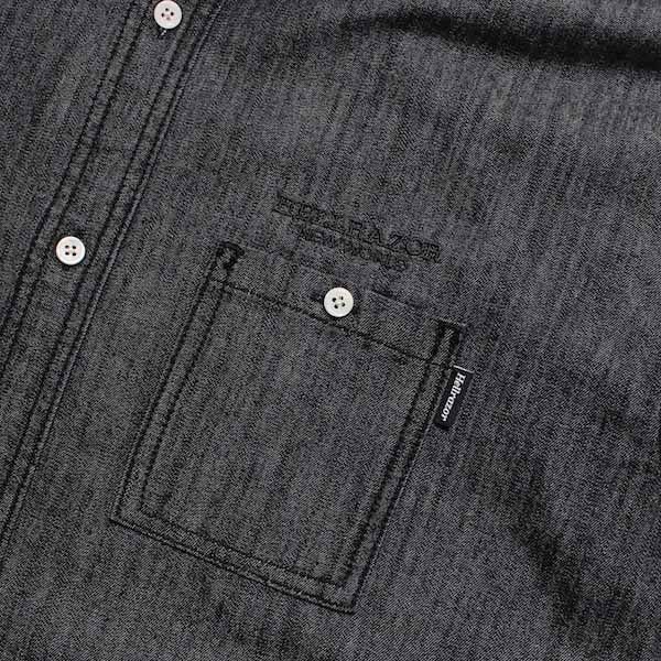 Hellrazor إ쥤 BLOCK LOGO DENIM SHIRT