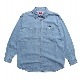 Hellrazor إ쥤 BLOCK LOGO DENIM SHIRT