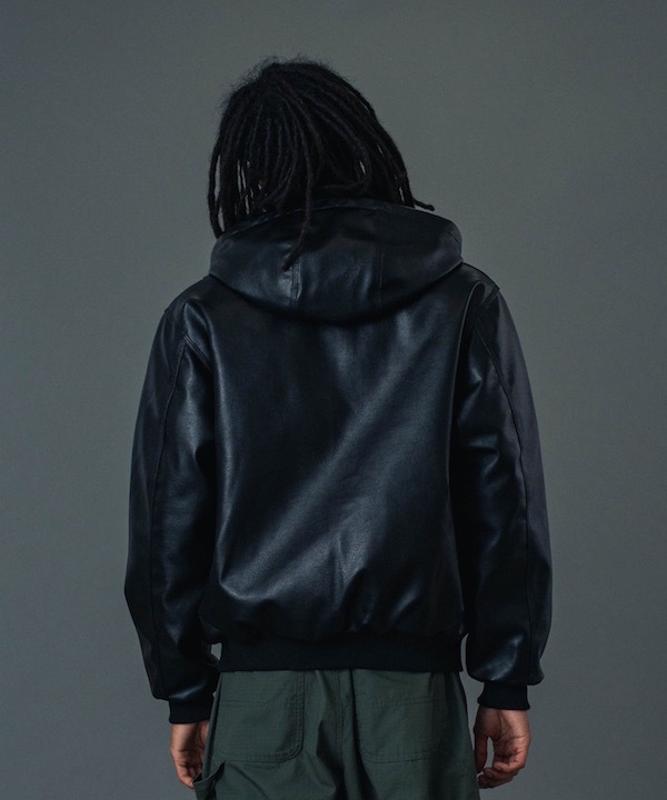 XLARGE �������ȥ�顼�� FAUX LEATHER HOODED WORK JACKET