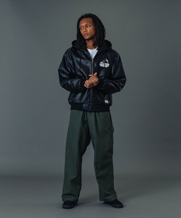 XLARGE �������ȥ�顼�� FAUX LEATHER HOODED WORK JACKET