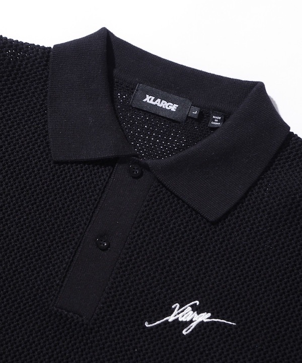 XLARGE �������ȥ�顼�� MESH KNIT POLO SHIRT