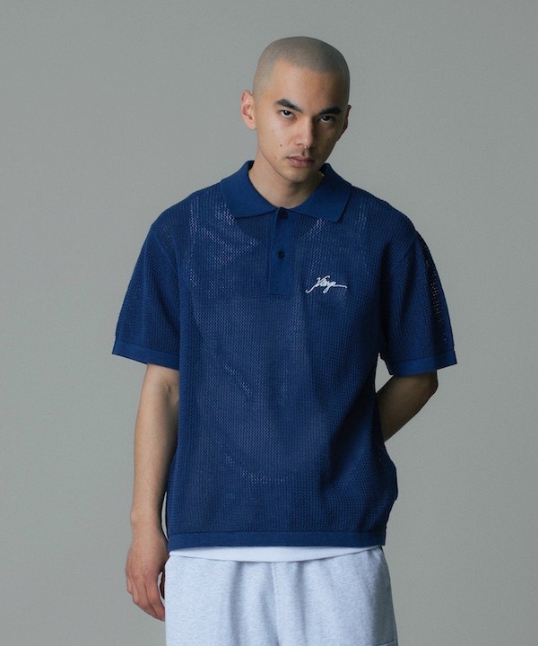 XLARGE �������ȥ�顼�� MESH KNIT POLO SHIRT