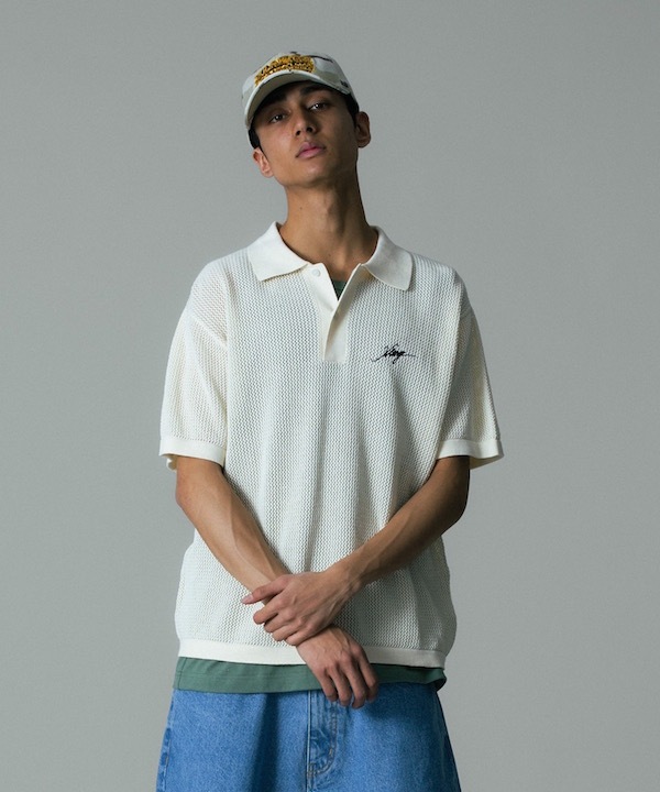 XLARGE �������ȥ�顼�� MESH KNIT POLO SHIRT