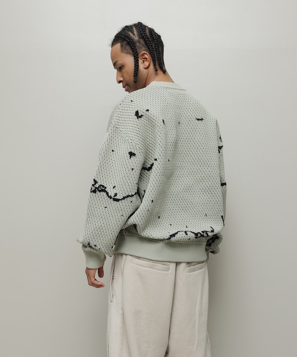 BAL �Х� JACQUARD PATTERN CREWNECK SWEATER