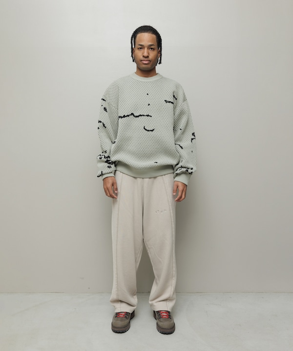 BAL �Х� JACQUARD PATTERN CREWNECK SWEATER