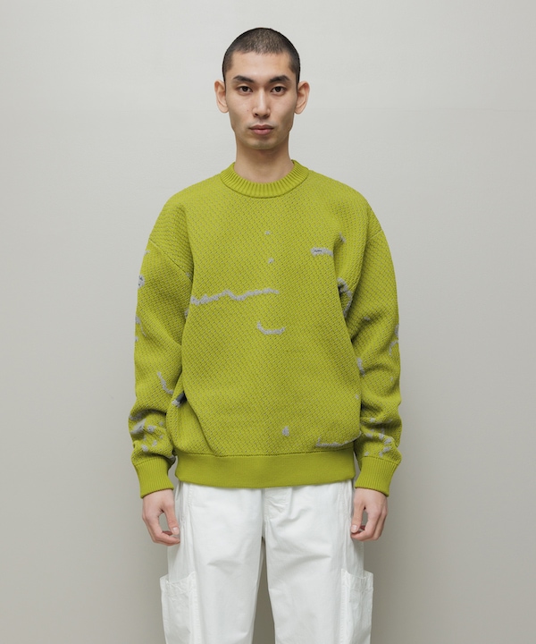 BAL �Х� JACQUARD PATTERN CREWNECK SWEATER