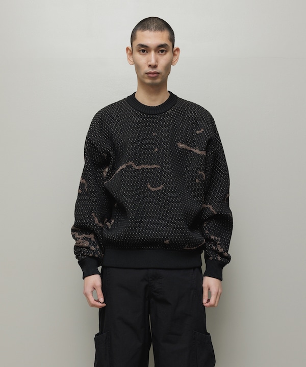 BAL �Х� JACQUARD PATTERN CREWNECK SWEATER