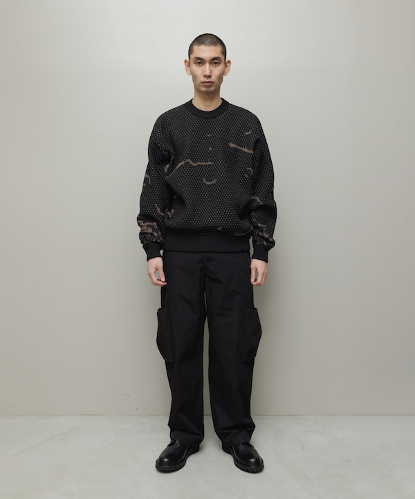 BAL �Х� JACQUARD PATTERN CREWNECK SWEATER