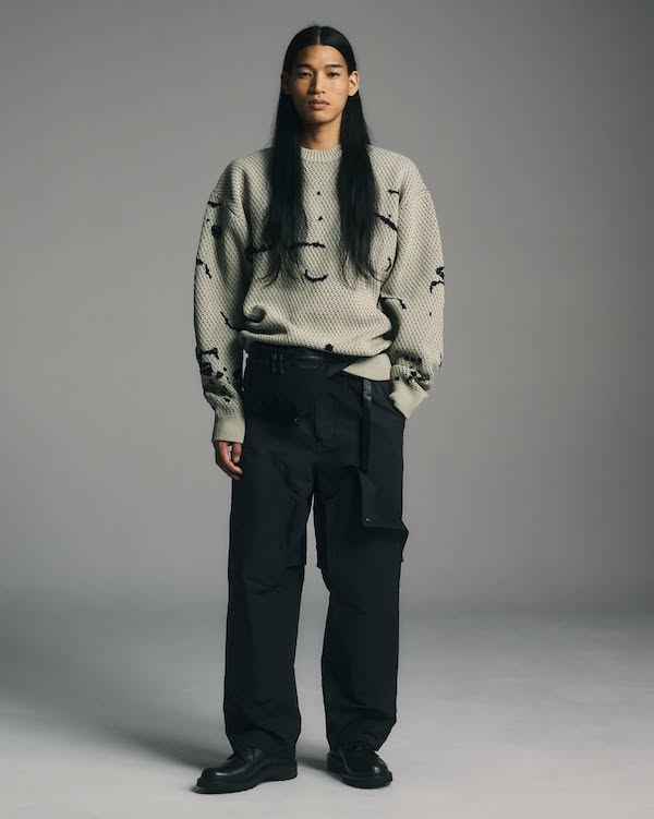 BAL �Х� JACQUARD PATTERN CREWNECK SWEATER