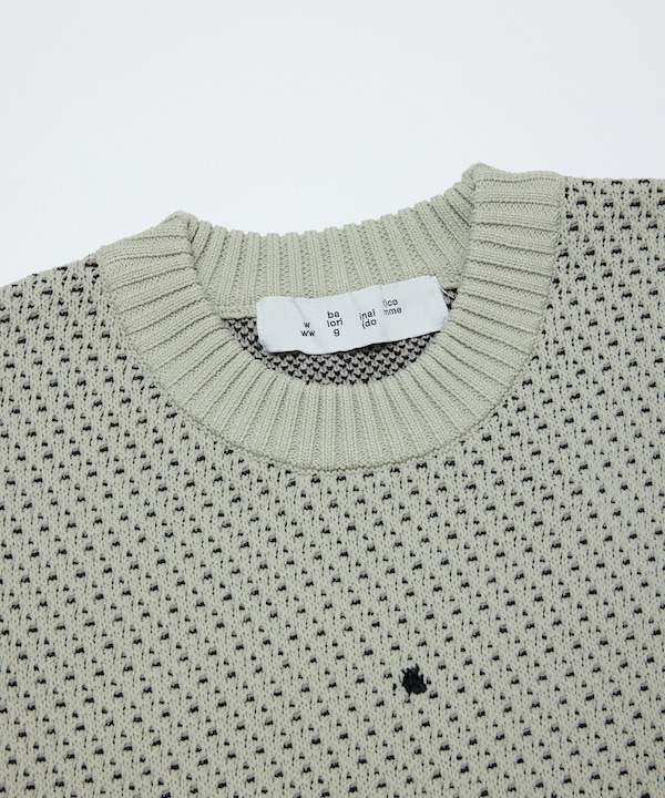BAL �Х� JACQUARD PATTERN CREWNECK SWEATER