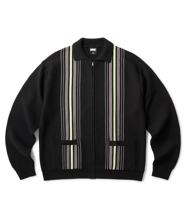 FTC եƥ STRIPE ZIP UP KNIT CARDIGAN