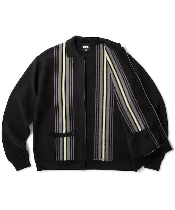 FTC եƥ STRIPE ZIP UP KNIT CARDIGAN