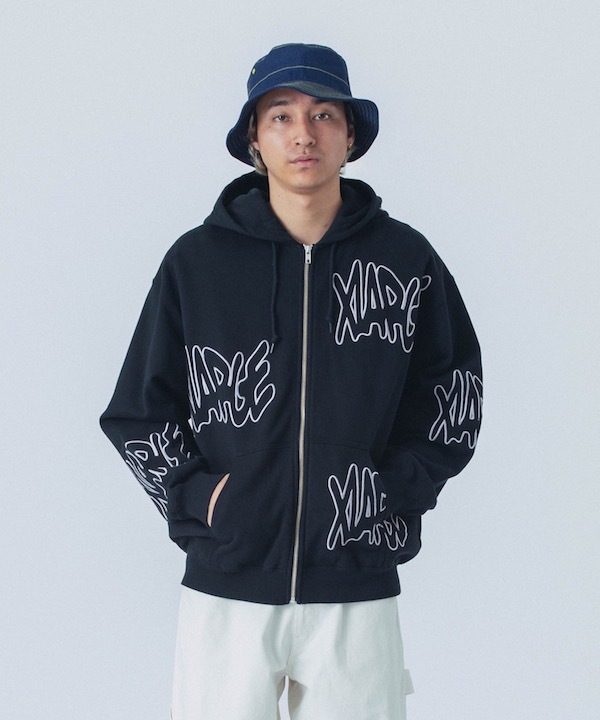XLARGE ȥ顼 ALLOVER LOGO ZIP HOODED SWEATSHIRT