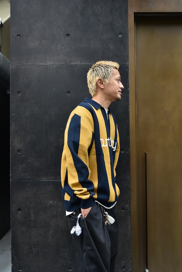 430 fourthirty �ե��������ƥ� L/S STRIPE JERSEY KNIT POLO