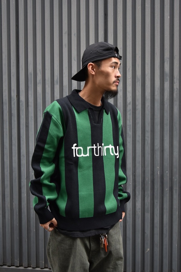 430 fourthirty �ե��������ƥ� L/S STRIPE JERSEY KNIT POLO