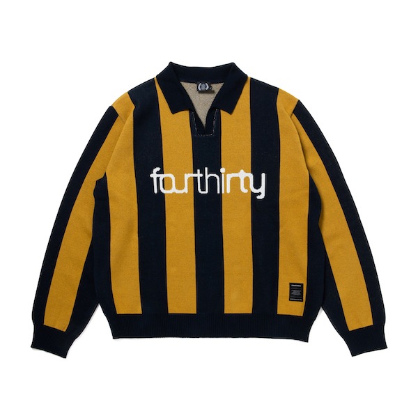 430 fourthirty �ե��������ƥ� L/S STRIPE JERSEY KNIT POLO
