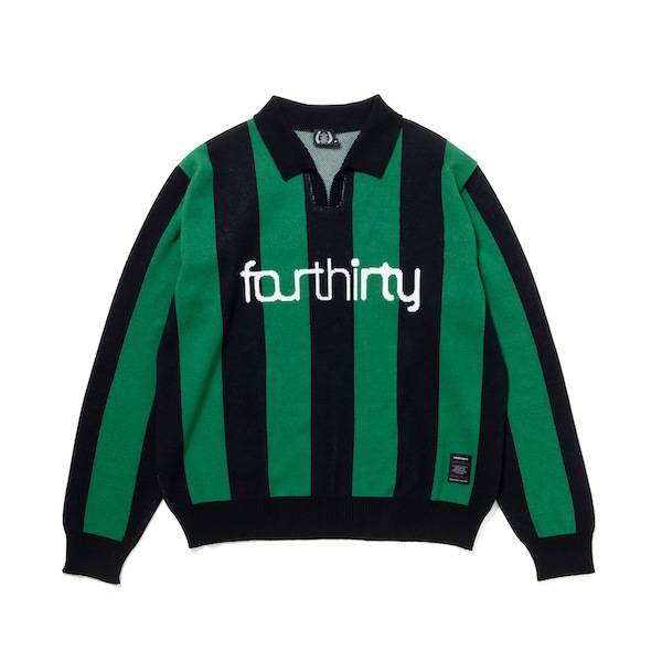 430 fourthirty �ե��������ƥ� L/S STRIPE JERSEY KNIT POLO