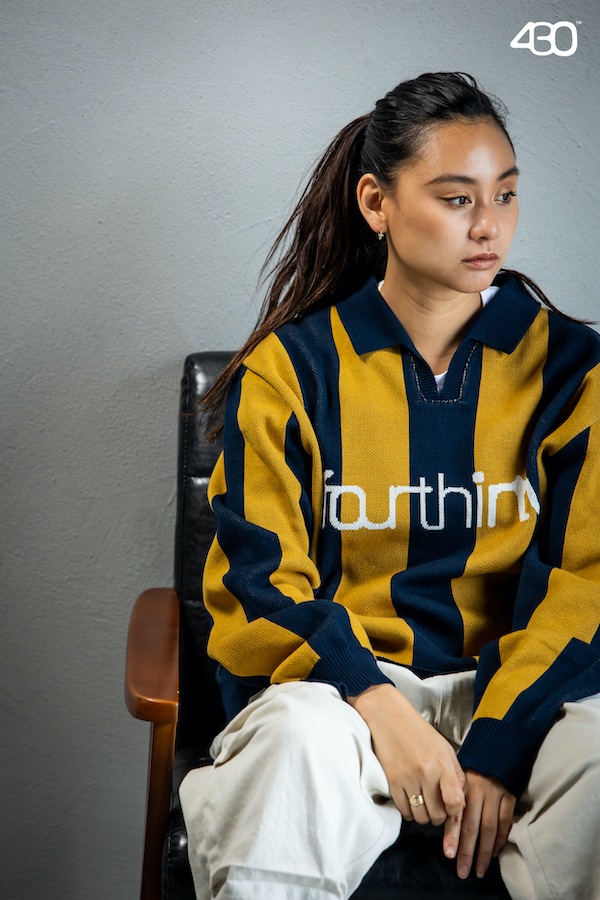 430 fourthirty �ե��������ƥ� L/S STRIPE JERSEY KNIT POLO