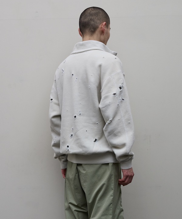 BAL Х BAL / RUSSELL DISTRESSED ATHLETIC HEAVY COTTON HALF ZIP