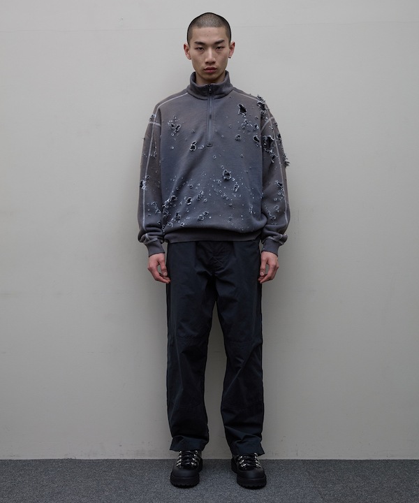 BAL Х BAL / RUSSELL DISTRESSED ATHLETIC HEAVY COTTON HALF ZIP
