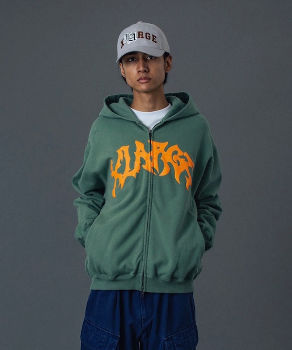 XLARGE �������ȥ�顼�� DISTORTED LOGO ZIP UP HOODED SWEATSHIRT