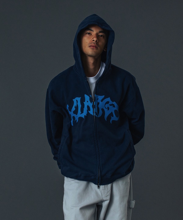XLARGE �������ȥ�顼�� DISTORTED LOGO ZIP UP HOODED SWEATSHIRT