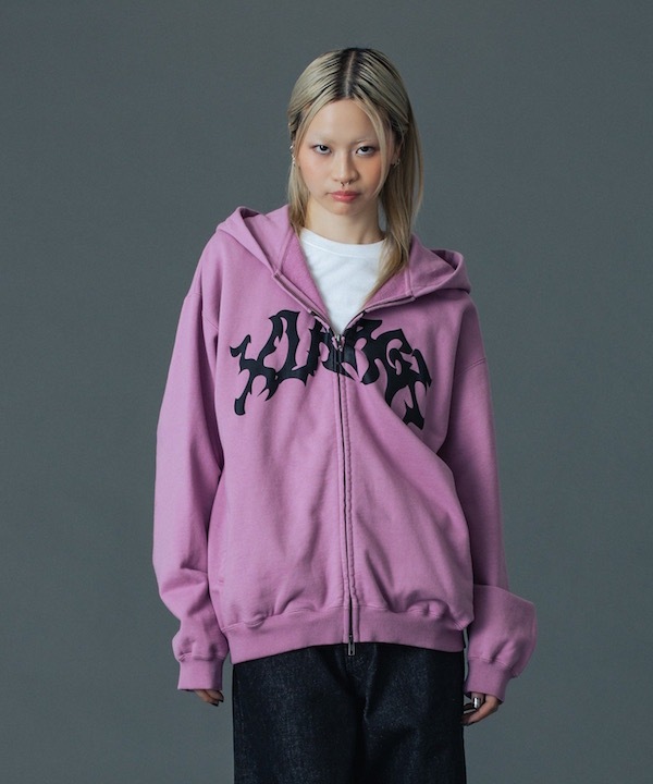 XLARGE �������ȥ�顼�� DISTORTED LOGO ZIP UP HOODED SWEATSHIRT