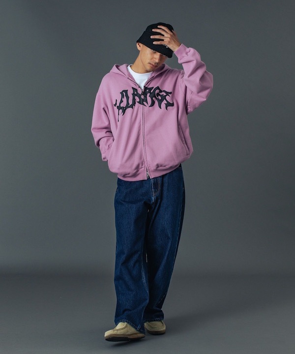 XLARGE �������ȥ�顼�� DISTORTED LOGO ZIP UP HOODED SWEATSHIRT