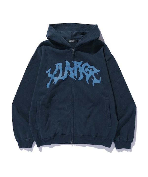 XLARGE �������ȥ�顼�� DISTORTED LOGO ZIP UP HOODED SWEATSHIRT