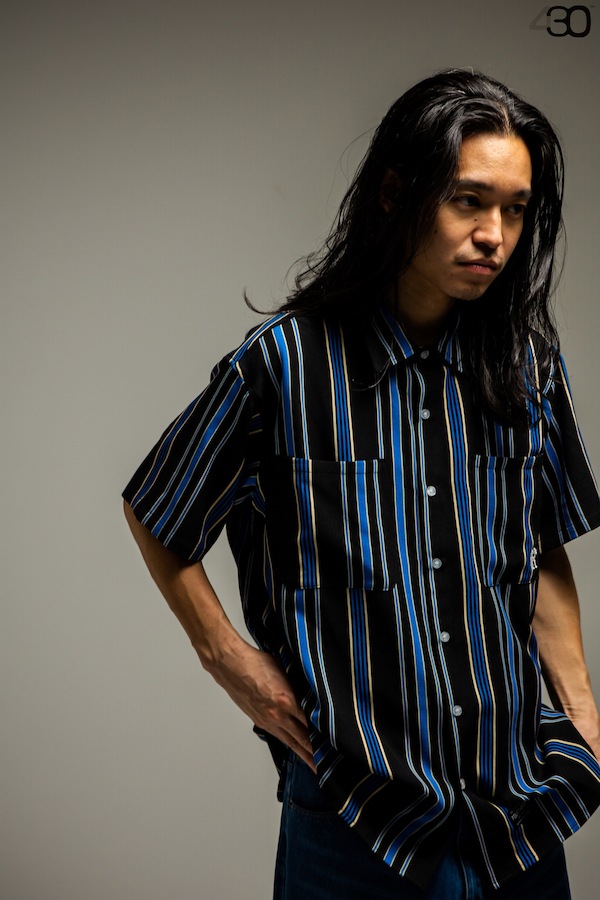 430 fourthirty �ե��������ƥ� S/S DRP STRIPE SHIRT