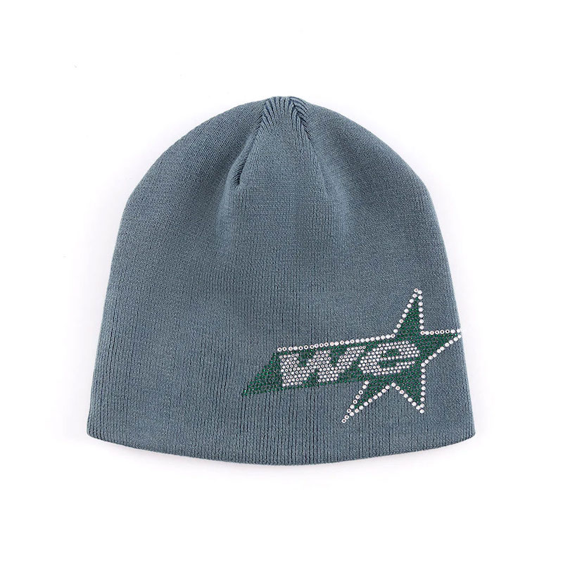 WOKE EDGE �����������å� Rhinestone We Star Logo Beanie