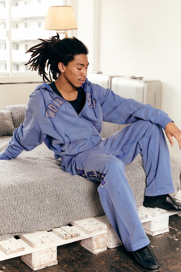 WOKE EDGE �����������å� Faded Navy Sweat Pants
