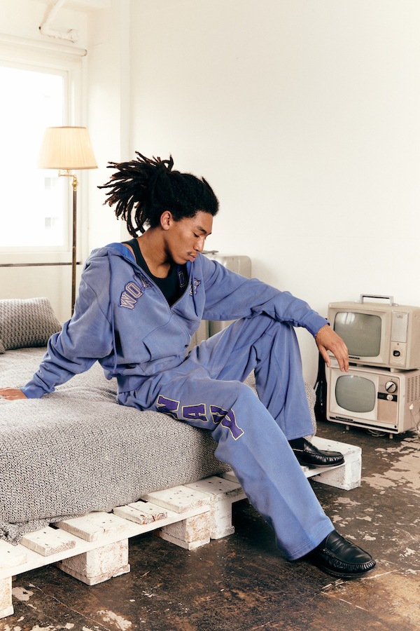 WOKE EDGE �����������å� Faded Navy Sweat Pants