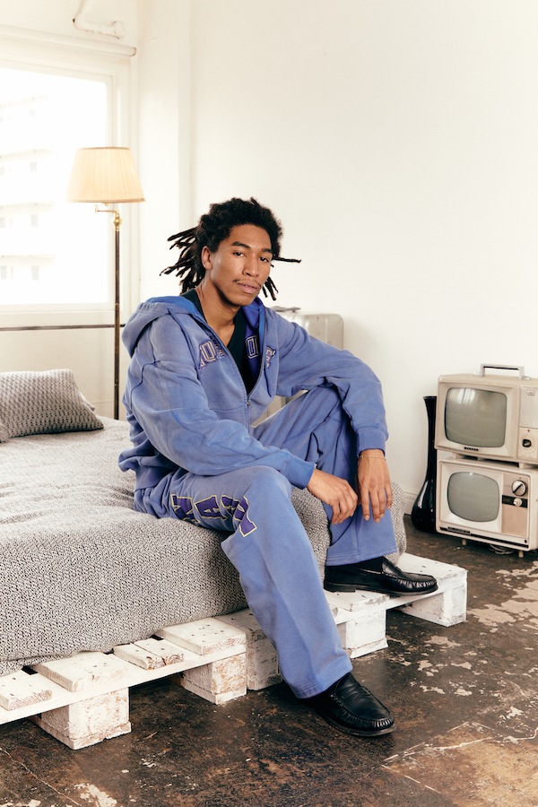 WOKE EDGE �����������å� Faded Navy Sweat Pants
