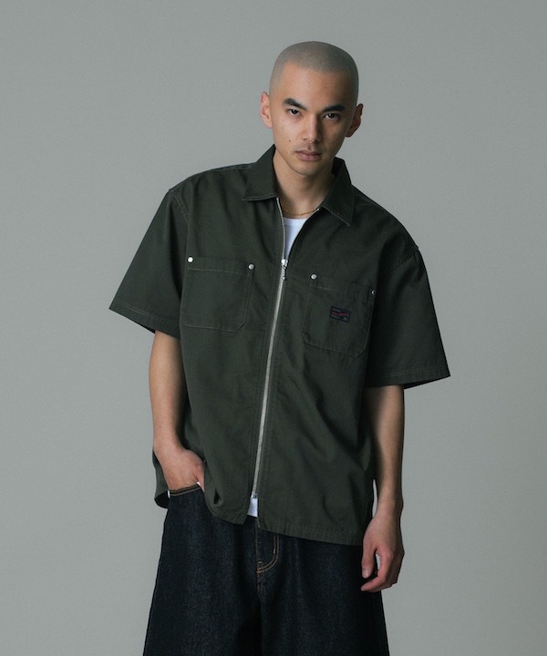 XLARGE �������ȥ�顼�� ZIP UP S/S WORK SHIRT