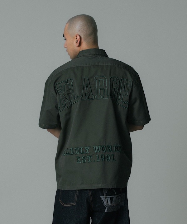 XLARGE �������ȥ�顼�� ZIP UP S/S WORK SHIRT