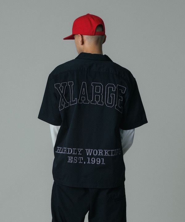 XLARGE �������ȥ�顼�� ZIP UP S/S WORK SHIRT