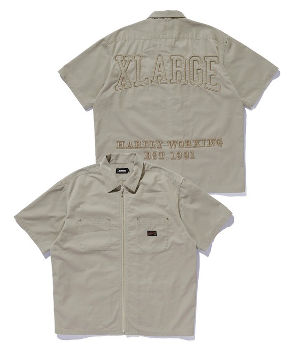 XLARGE �������ȥ�顼�� ZIP UP S/S WORK SHIRT