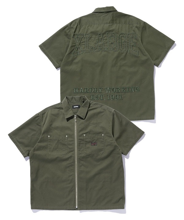 XLARGE �������ȥ�顼�� ZIP UP S/S WORK SHIRT
