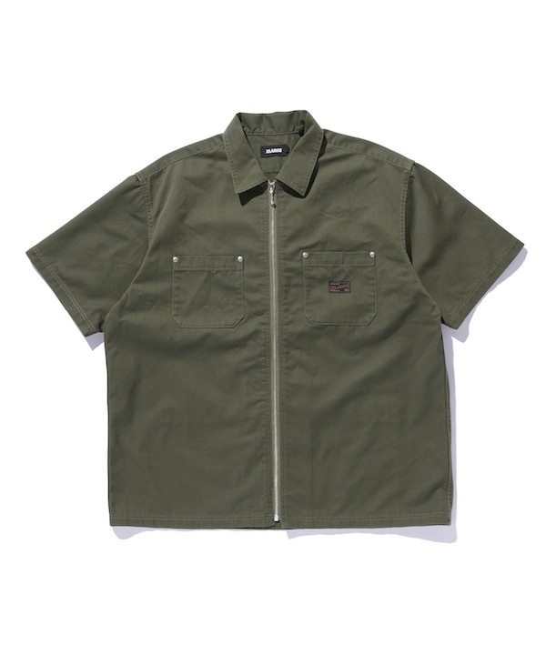 XLARGE �������ȥ�顼�� ZIP UP S/S WORK SHIRT