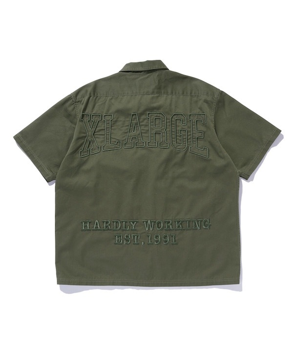 XLARGE �������ȥ�顼�� ZIP UP S/S WORK SHIRT