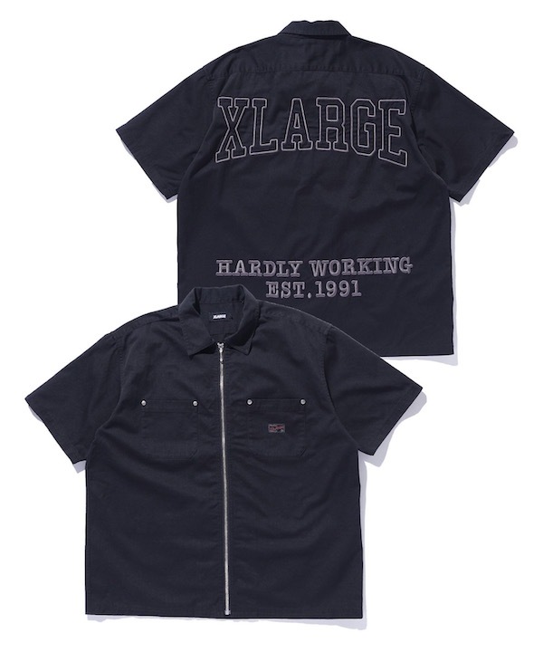 XLARGE �������ȥ�顼�� ZIP UP S/S WORK SHIRT