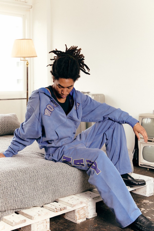 WOKE EDGE �����������å� Faded Embroidery Zip Up Hoodie